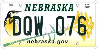 NE license plate DQW076