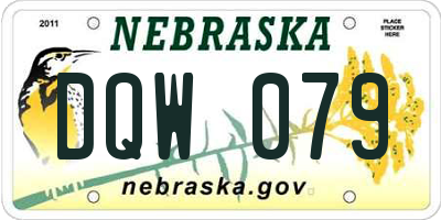 NE license plate DQW079