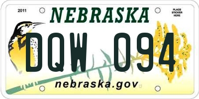NE license plate DQW094