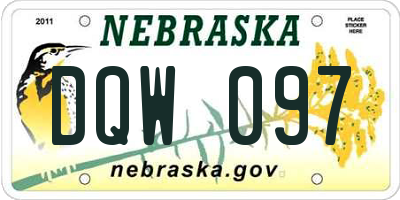NE license plate DQW097
