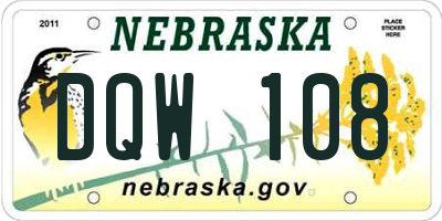 NE license plate DQW108