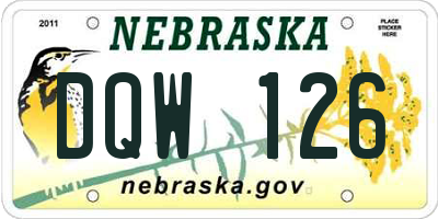 NE license plate DQW126