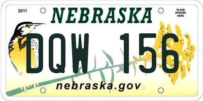 NE license plate DQW156