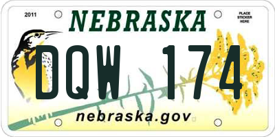 NE license plate DQW174