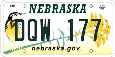 NE license plate DQW177