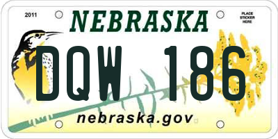 NE license plate DQW186