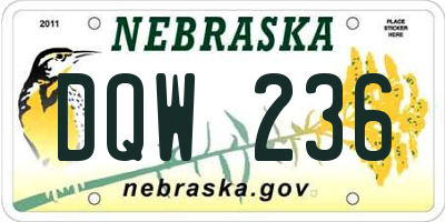NE license plate DQW236