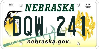 NE license plate DQW241