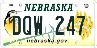 NE license plate DQW247