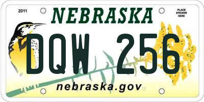 NE license plate DQW256