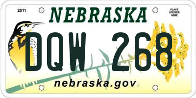 NE license plate DQW268