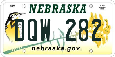 NE license plate DQW282