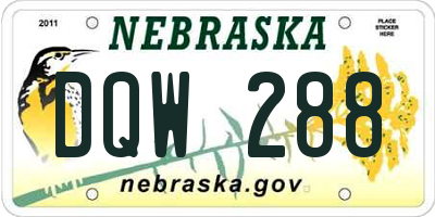 NE license plate DQW288