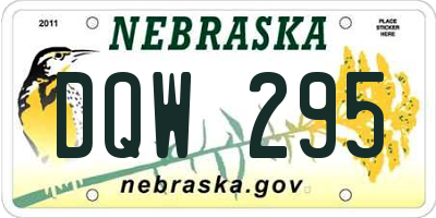NE license plate DQW295