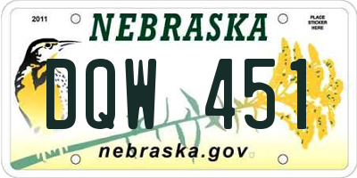 NE license plate DQW451
