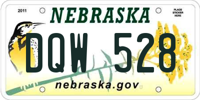 NE license plate DQW528