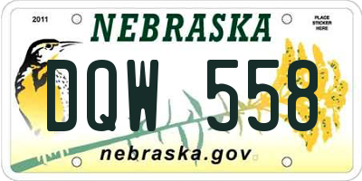 NE license plate DQW558