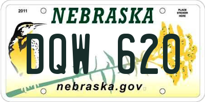 NE license plate DQW620