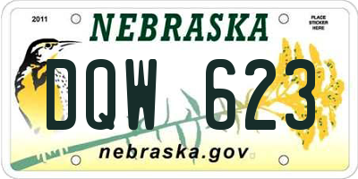 NE license plate DQW623