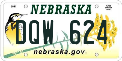 NE license plate DQW624