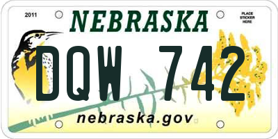 NE license plate DQW742