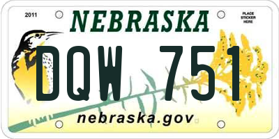 NE license plate DQW751