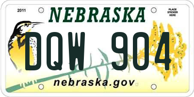NE license plate DQW904