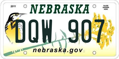 NE license plate DQW907
