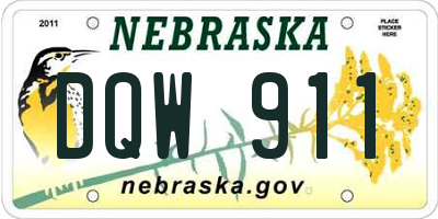 NE license plate DQW911