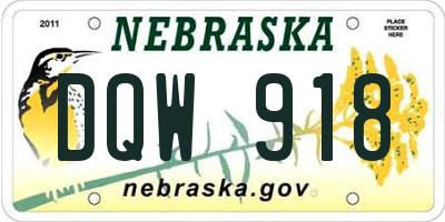 NE license plate DQW918
