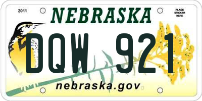 NE license plate DQW921
