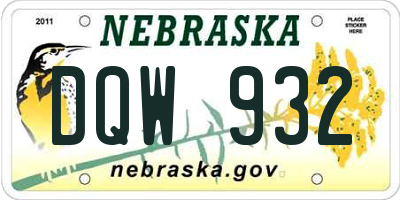 NE license plate DQW932