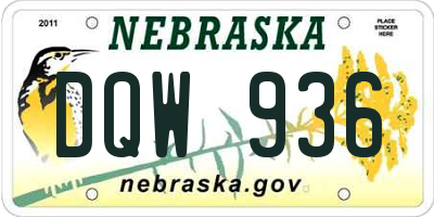 NE license plate DQW936