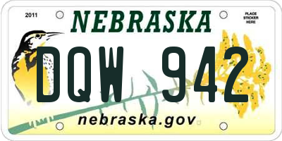 NE license plate DQW942