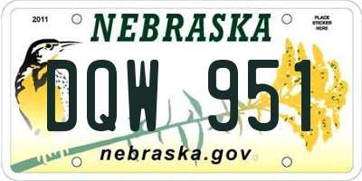 NE license plate DQW951