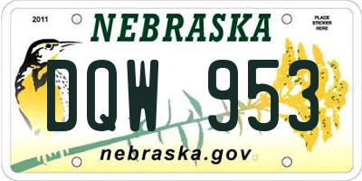 NE license plate DQW953