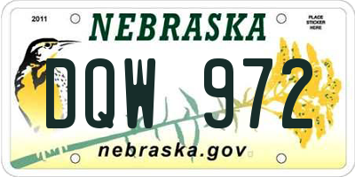 NE license plate DQW972