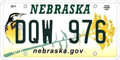 NE license plate DQW976