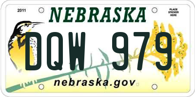 NE license plate DQW979