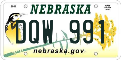 NE license plate DQW991