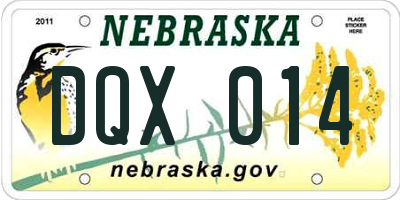 NE license plate DQX014