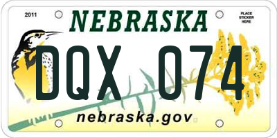 NE license plate DQX074