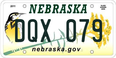 NE license plate DQX079