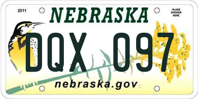 NE license plate DQX097