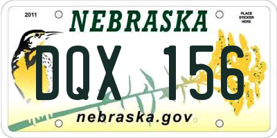 NE license plate DQX156