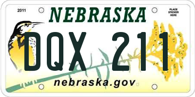 NE license plate DQX211