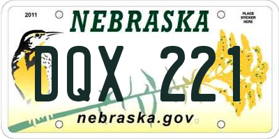 NE license plate DQX221