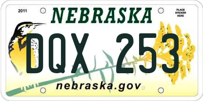 NE license plate DQX253