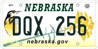 NE license plate DQX256