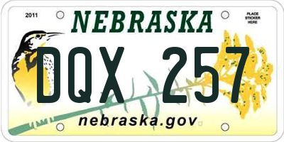 NE license plate DQX257